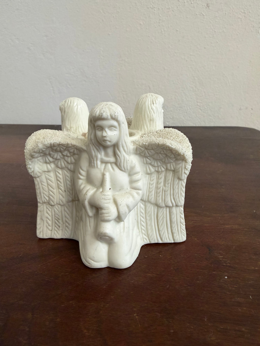 Vintage Ceramic Candle Holder 3 Kneeling Angels - Will Get Makeover