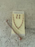 Rhinestone Necklace Earring, Necklace and Bracelet Set