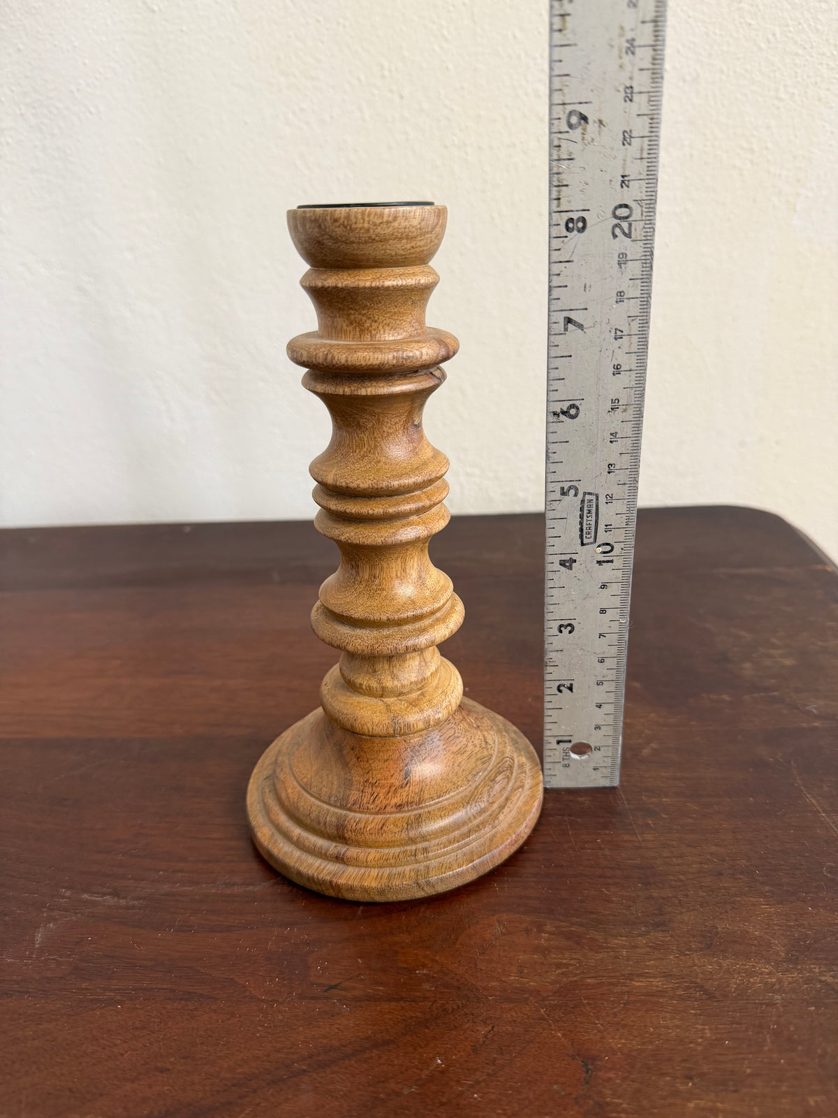 Turned Wood Taper Candlestick