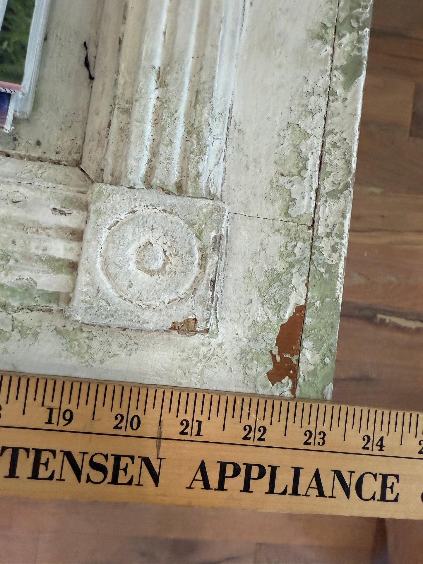 Chippy Custom Old Door Coffee Table with rustic turned legs