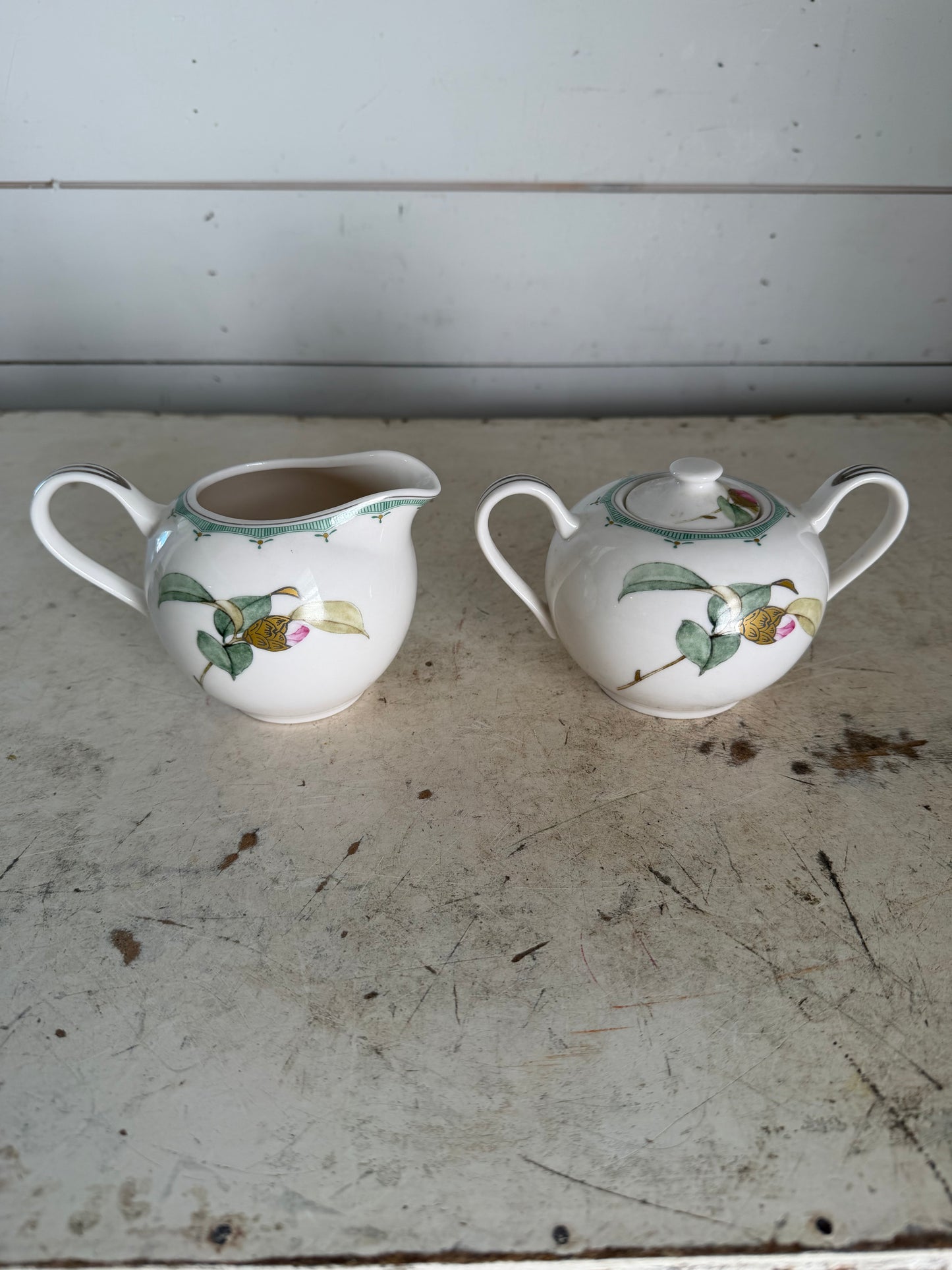 Grace China Sugar Dish and Creamer