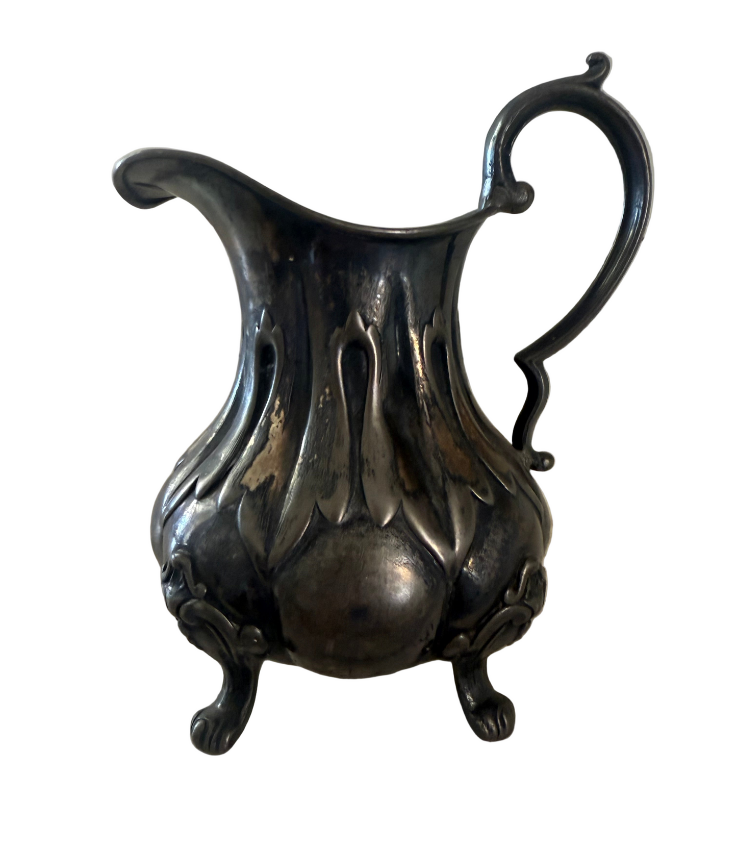 19th century Broadhead & Co small pitcher - Silverplate over Pewter