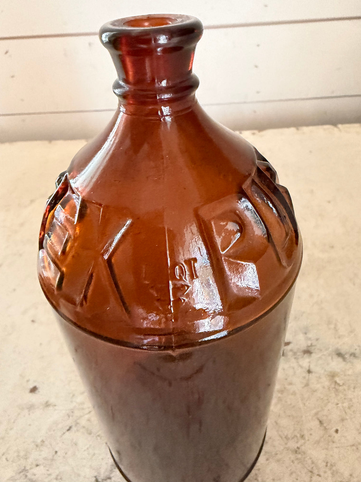 Antique Pyrex Amber Bleach bottle