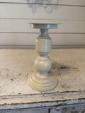 Metal candlestick Cream 9”