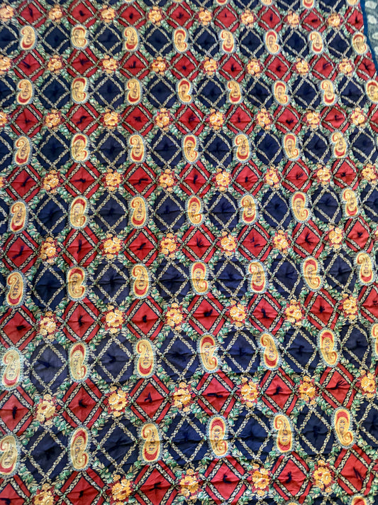 Homemade Queen Navy Tie Quilt as is