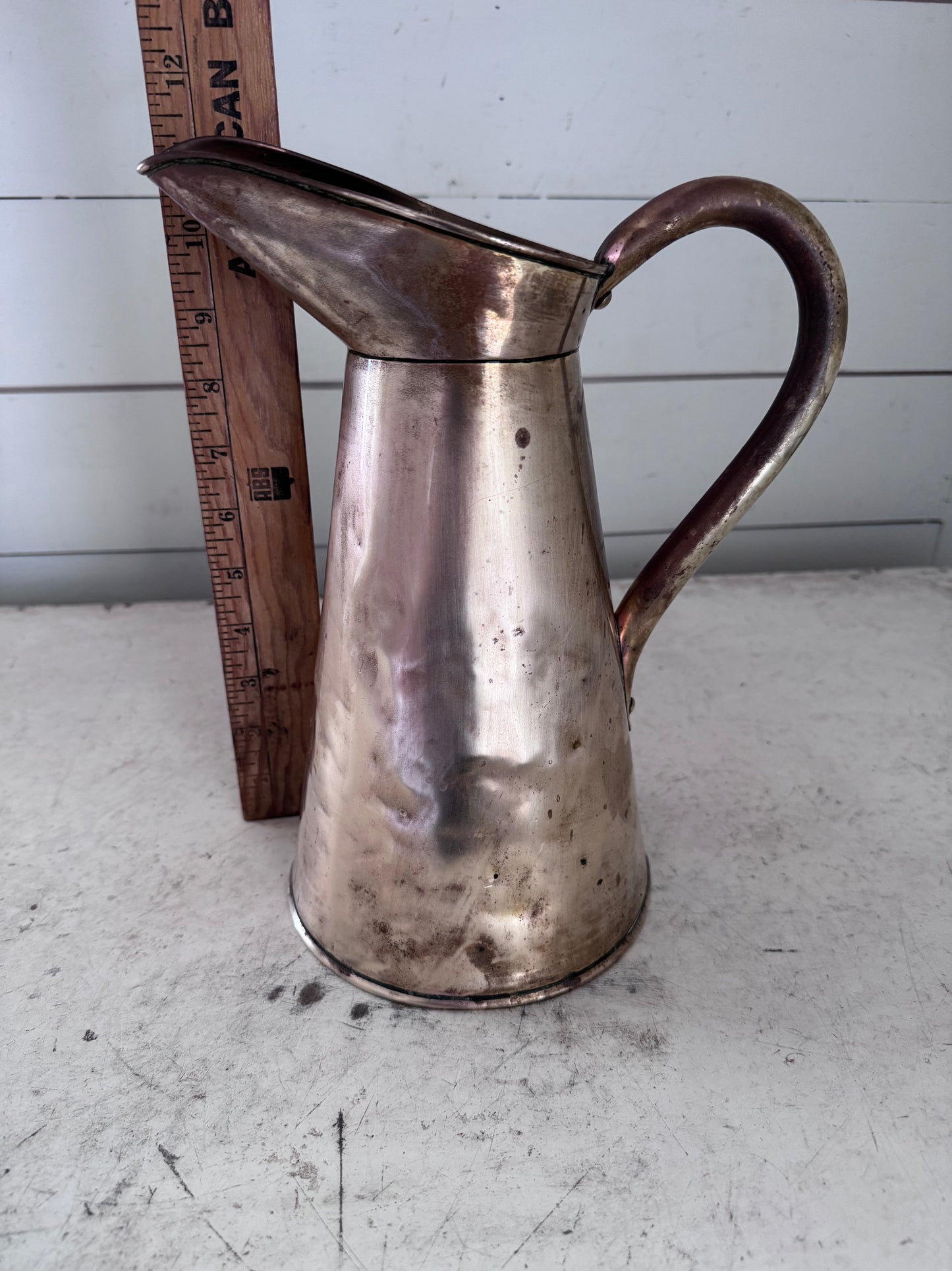 Antique Victorian Era (1830’s-1900) Brass Pitcher  Trademarked by Henry Loveridge