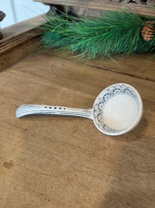 Antique Blue & White Transferware Ladle Ironstone