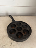 Antique Cast Iron AEBLESKIVER Danish Cake PAN SKILLET
