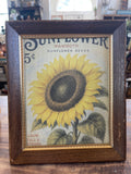 8x10” Brass and Wood Frame Sunflower Print