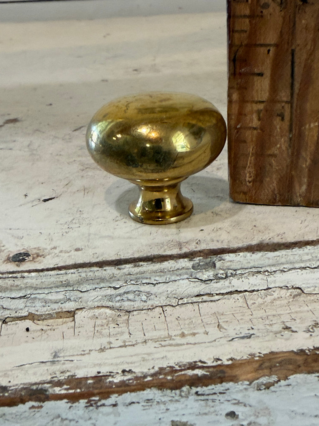 Vintage Brass Knob - SOLD INDIVIDUALLY - no Screws as is patina