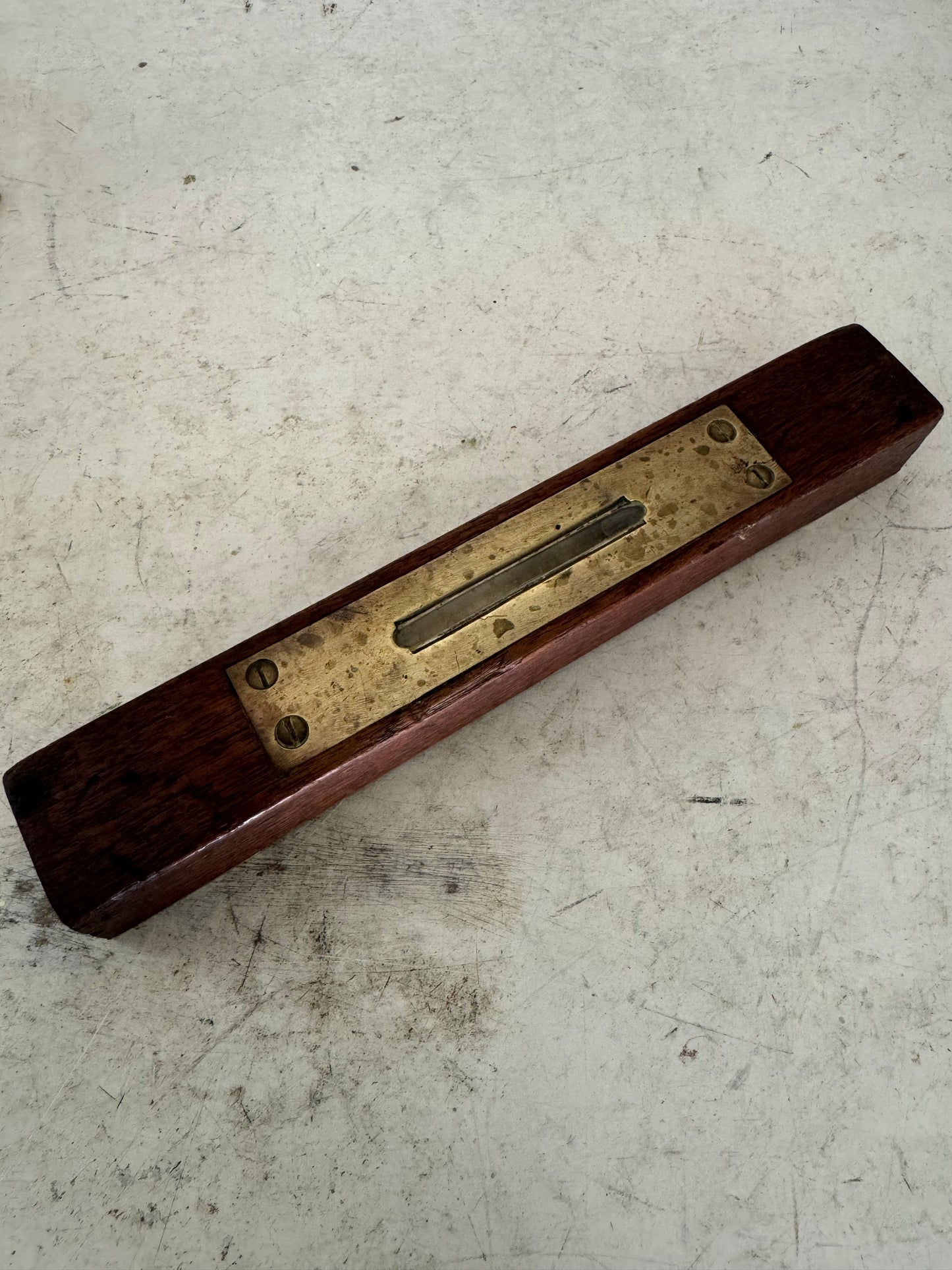 Antique English Spirit Level with Brass Feet