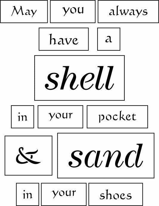 May You Always Have A Shell Sign Bar Kit | JRV Stencil Designed by Debi from Debi's Design Diary