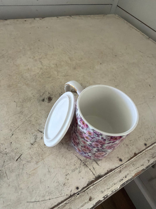 Floral Mug with Lid