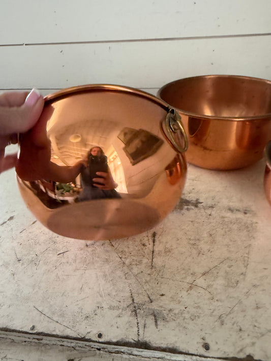 Copper Mixing Bowl Set (not sure if they are plated or solid)