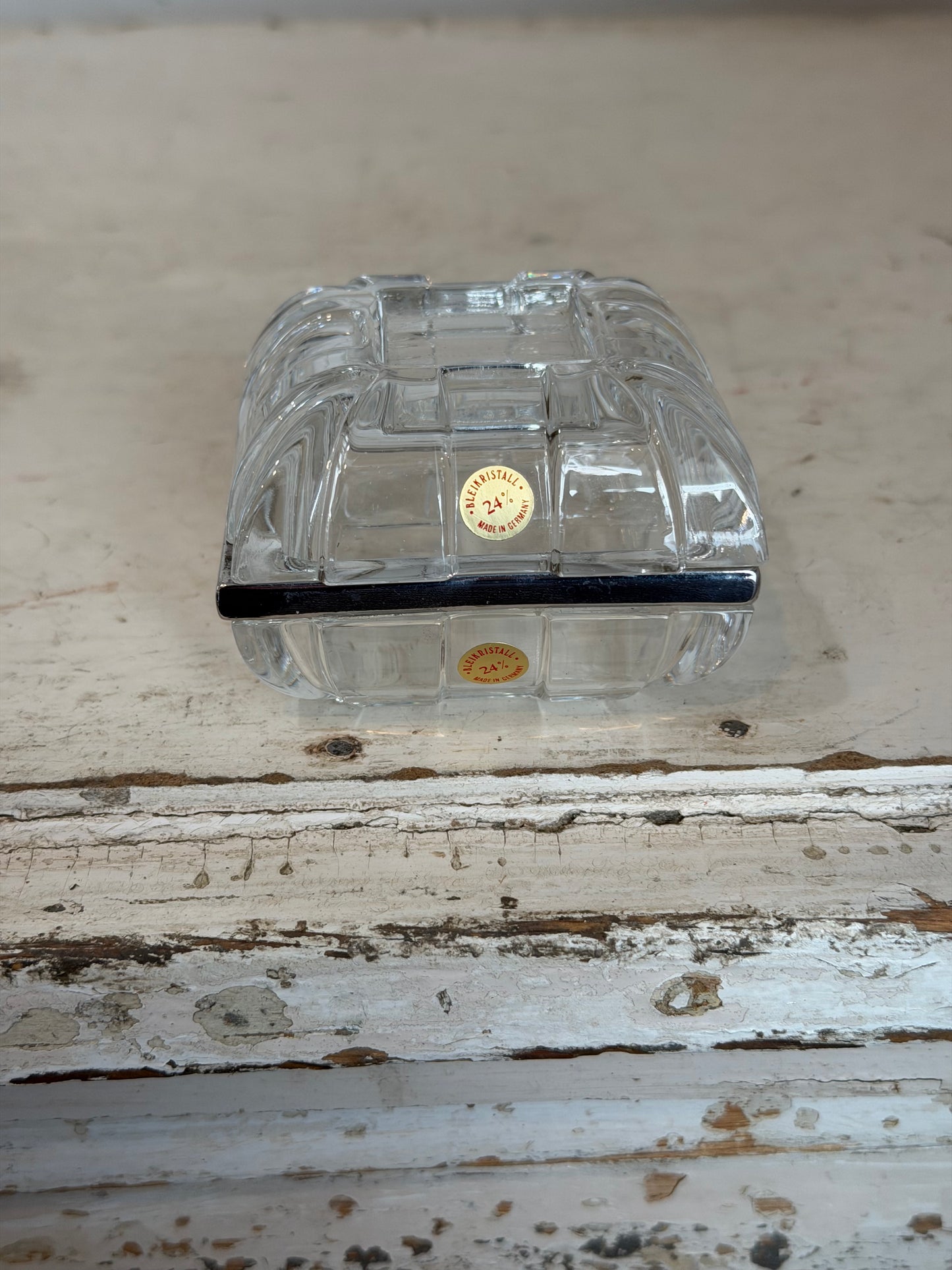 Crystal Vintage Bleikristall Trinket Box Made In Germany