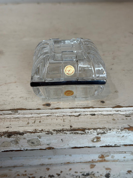 Crystal Vintage Bleikristall Trinket Box Made In Germany