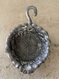Arthur Court Aluminum 1990 Cabbage Lettuce Leaf Shape Bon Bon Bowl Dish Bunnies