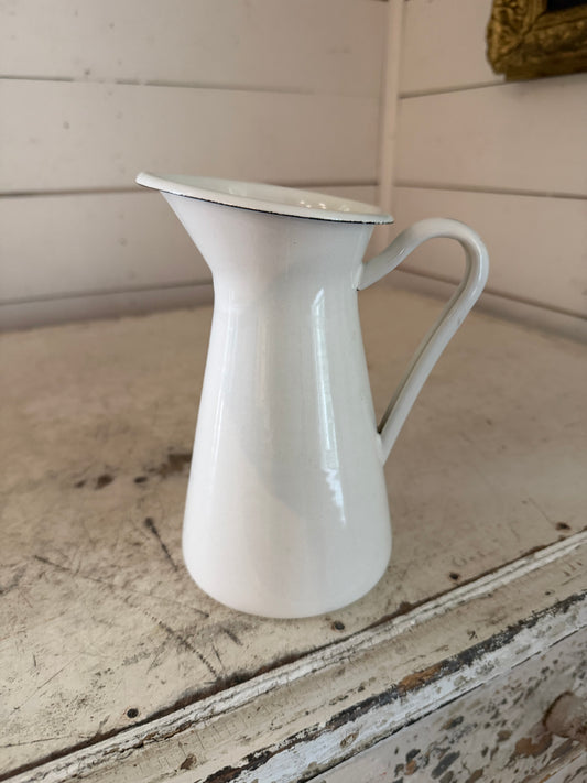 White Enamel Pitcher