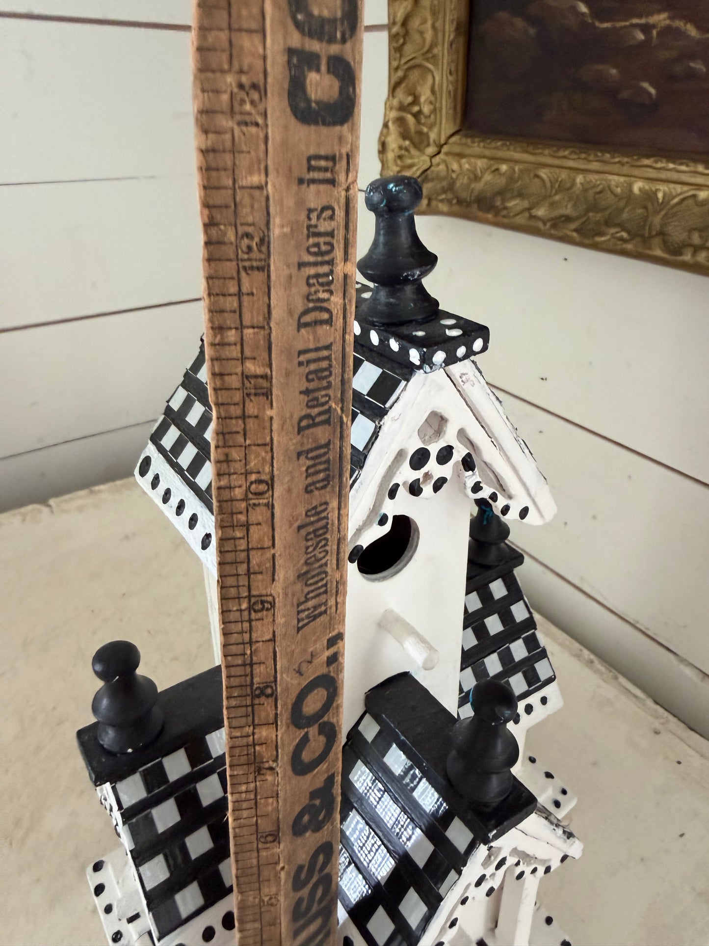 Black and white birdhouse will get makeover