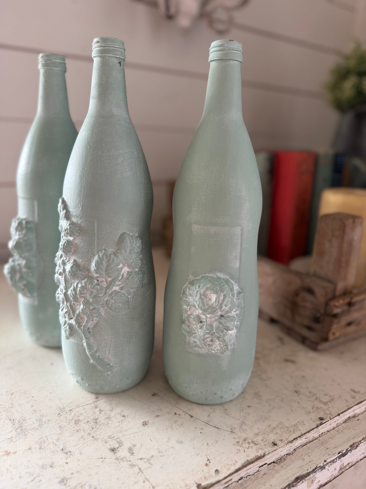 Hand Painted French Bottle with Mould
