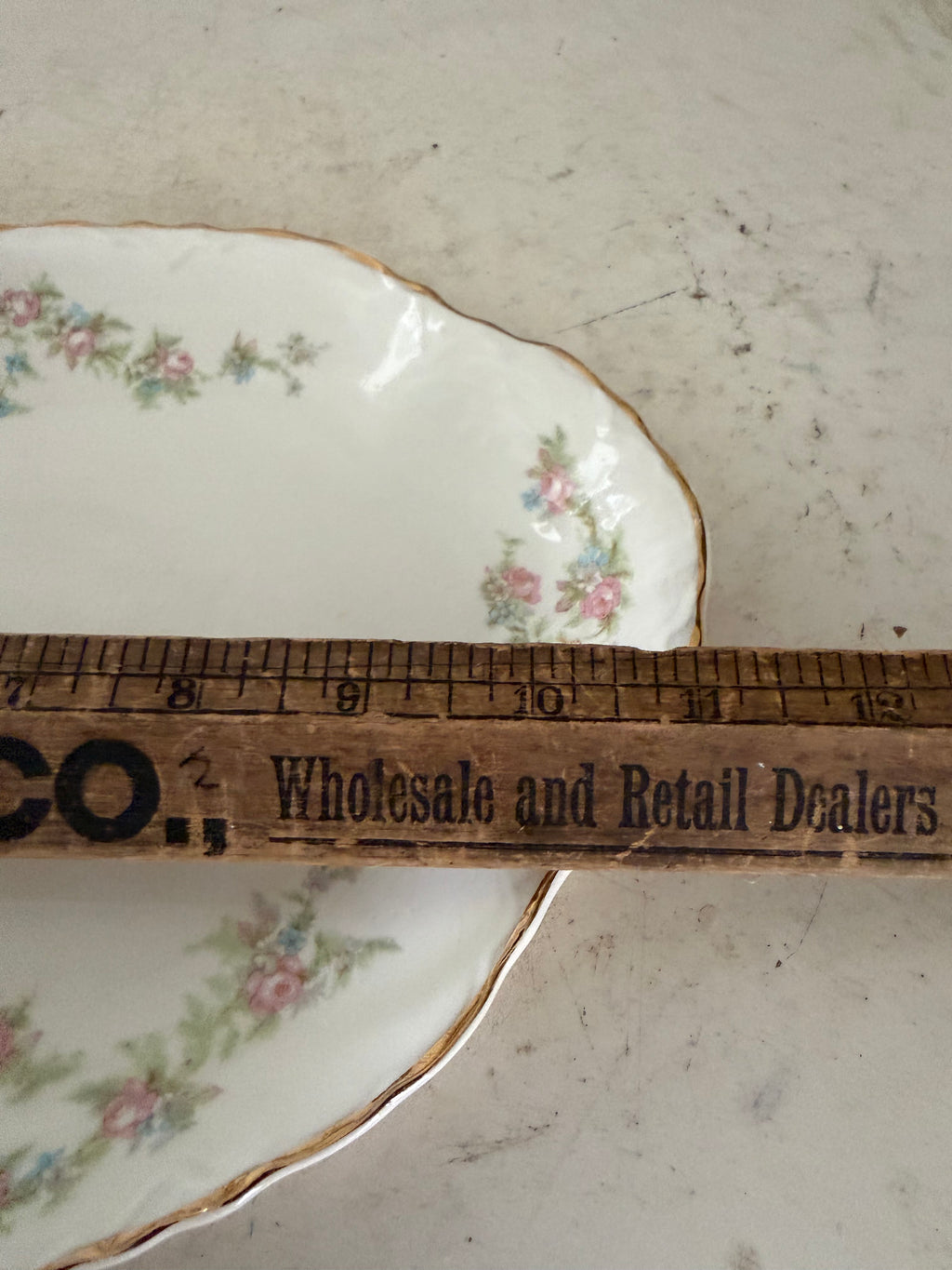 Vintage porcelain platter with flowers