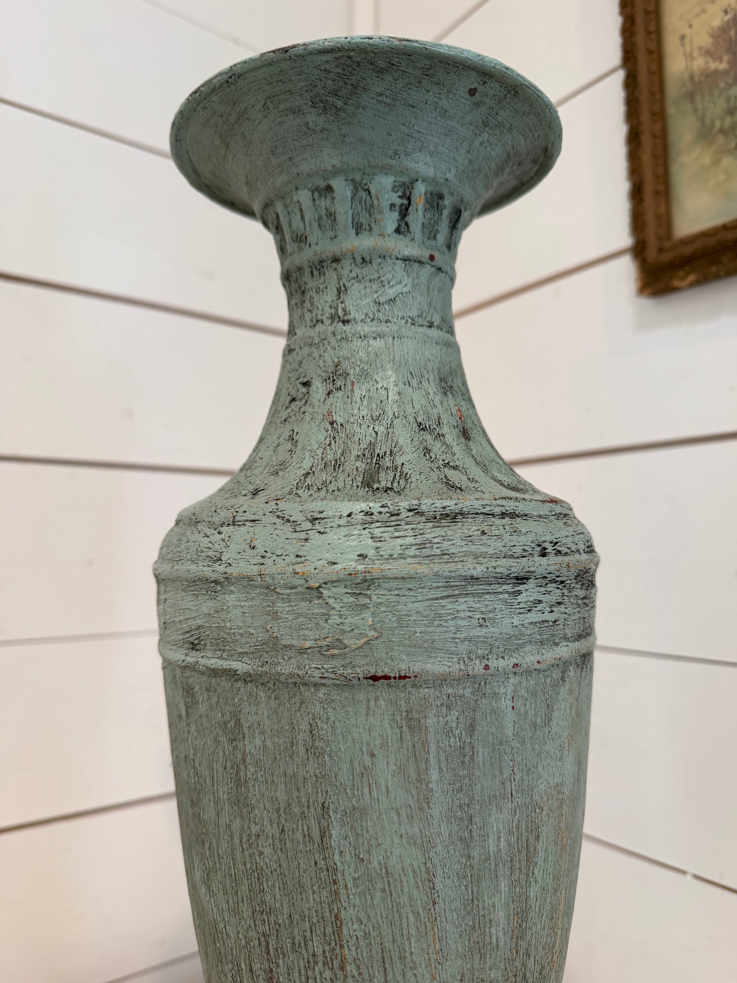 Hand painted Metal Urn