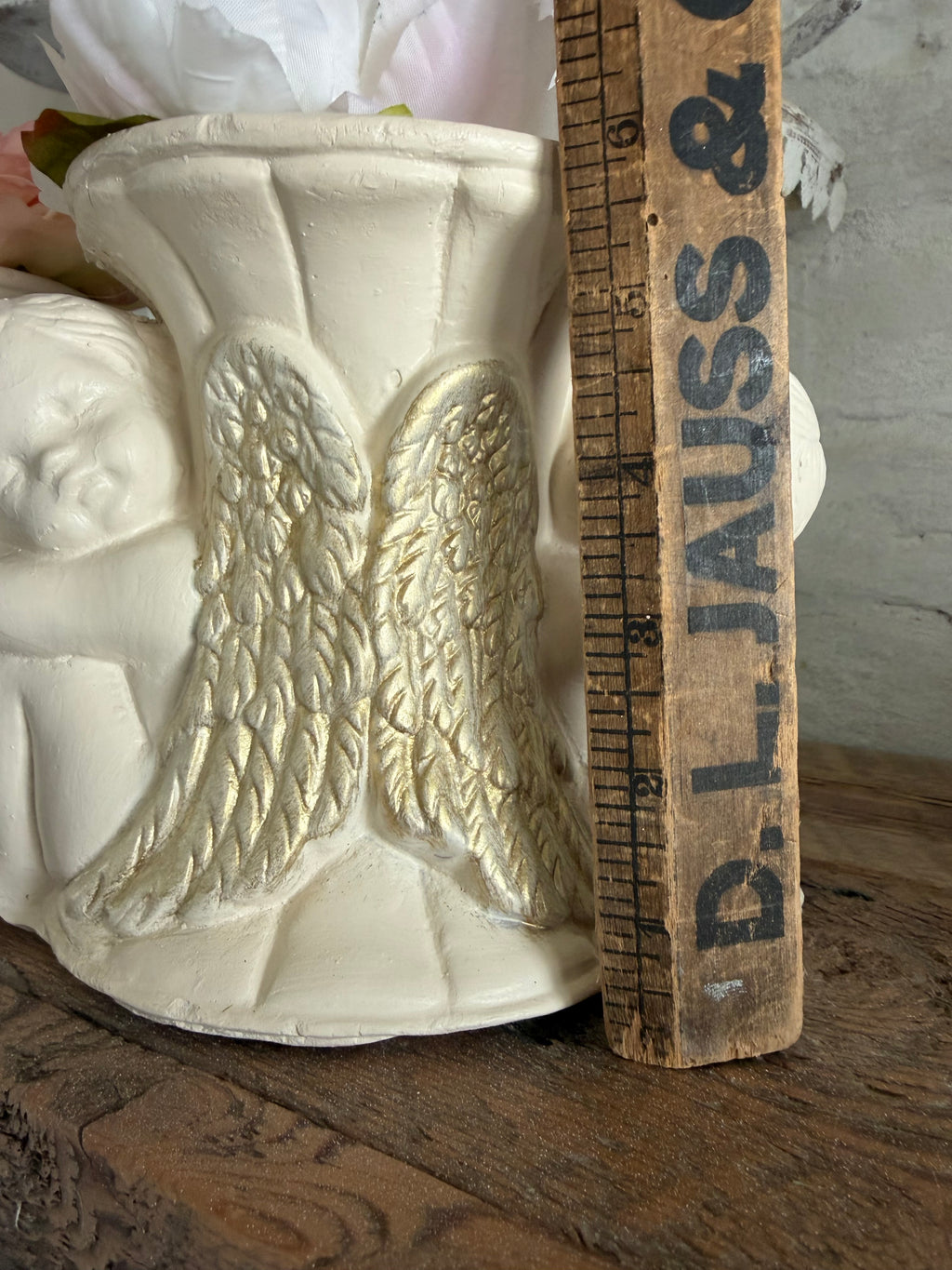 Cherub statue with Flower sold individually - as is