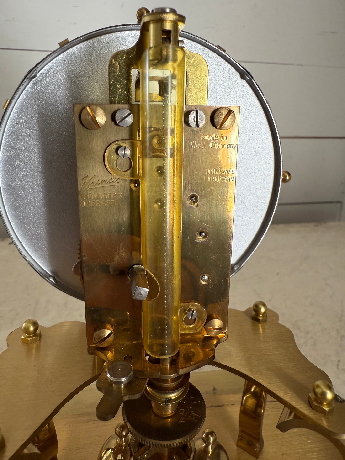 Kundo Kieninger & Obergfell 400 Day Anniversary Clock Germany - has not been wound/tested as is