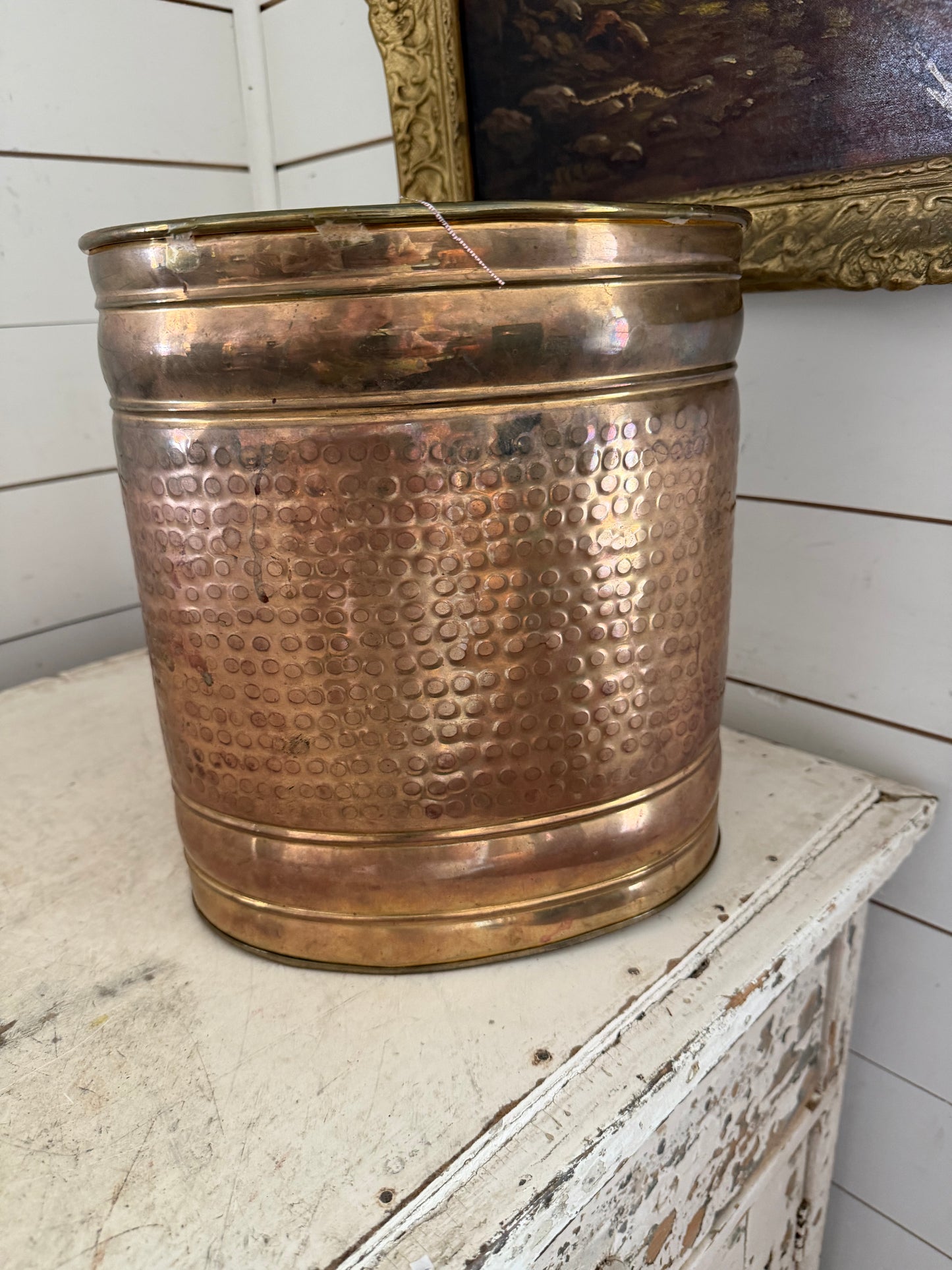 Vintage brass planter