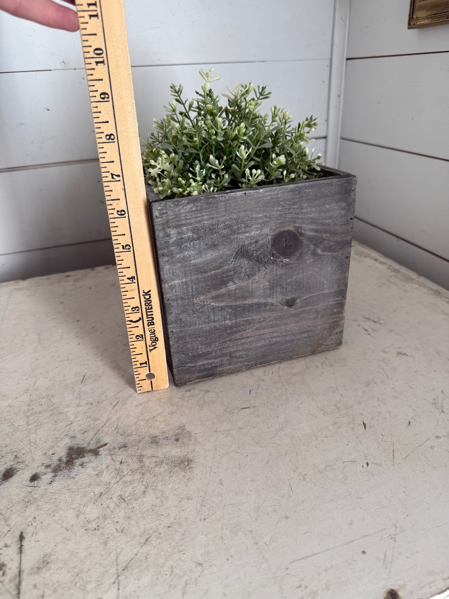 Square wood planter will get makeover greenery not included