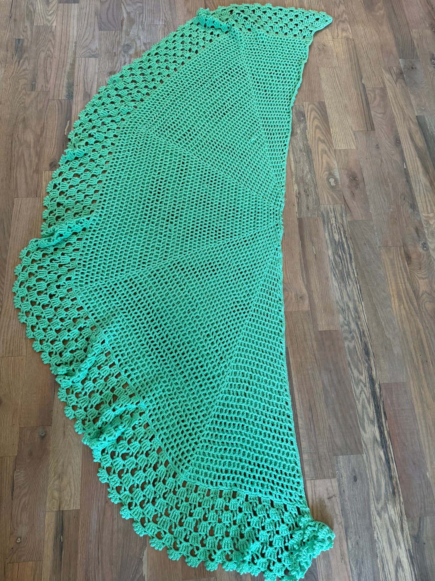 Green Afghan Shawl