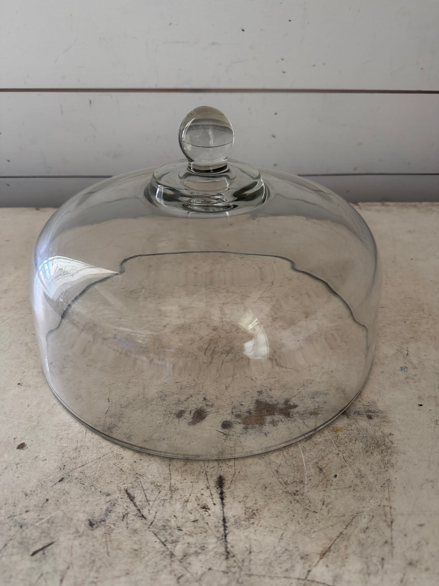 Anchor hocking, clear, glass cake dome