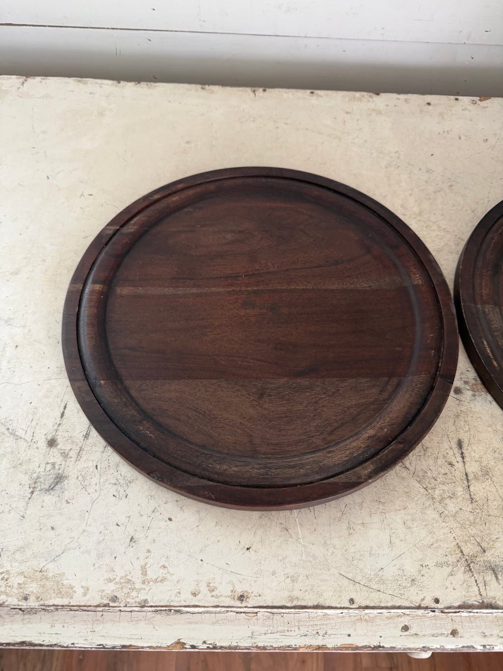 Wood serving Tray round will get makeover - SOLD INDIVIDUALLY