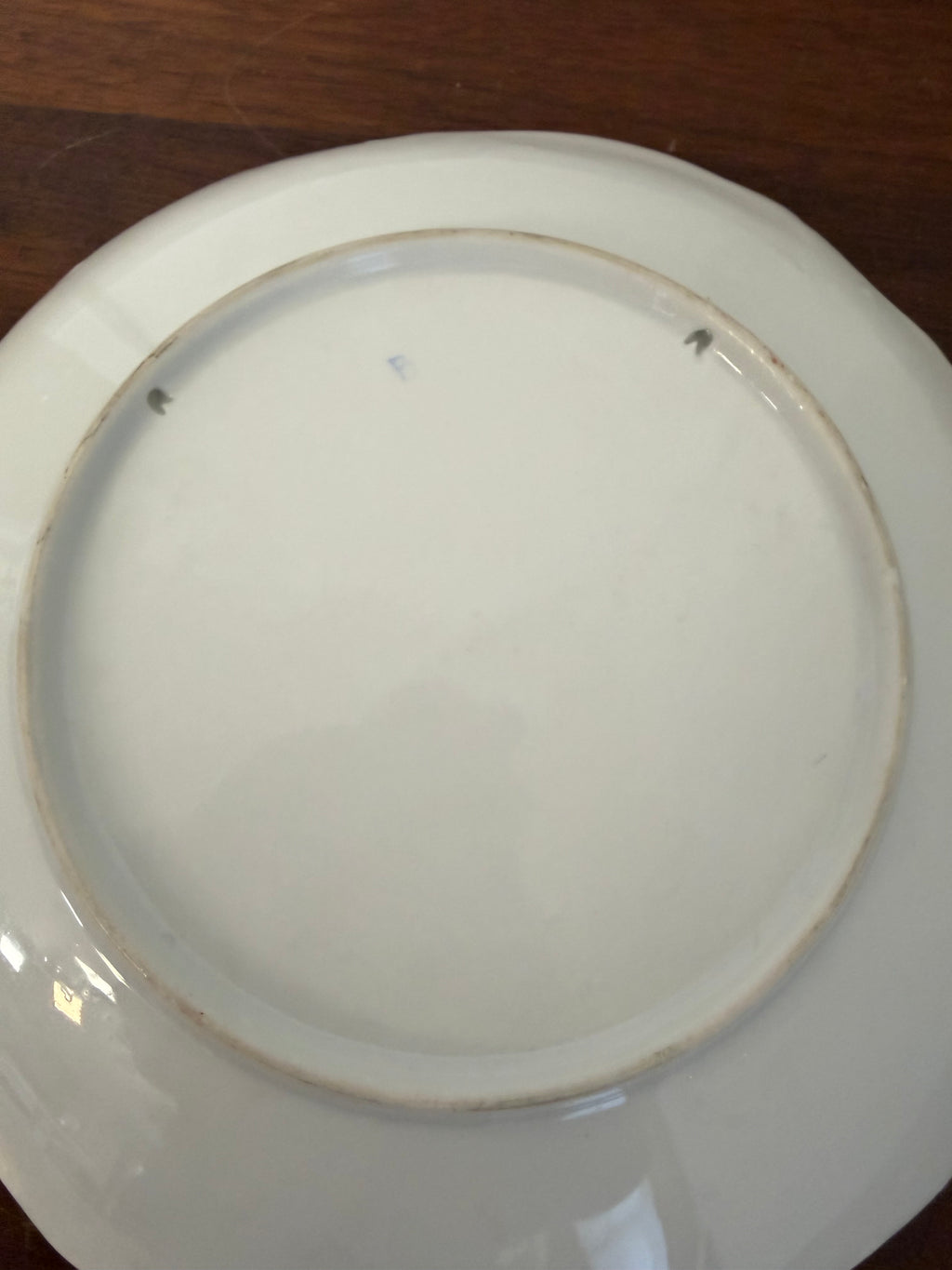 Vintage Porcelain Hand Painted Pink Rose Plate - has hanging holes