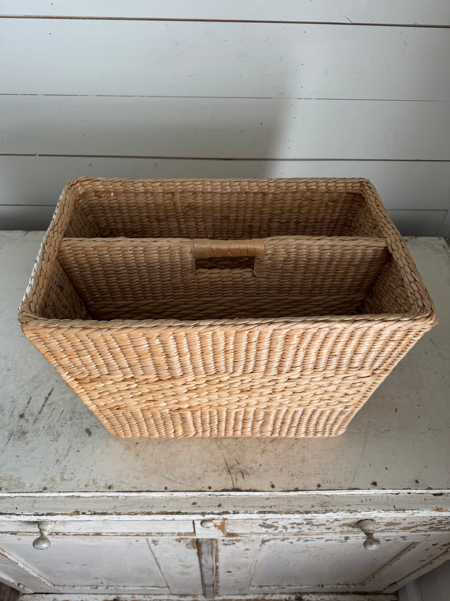 Divided Wicker Magazine Basket