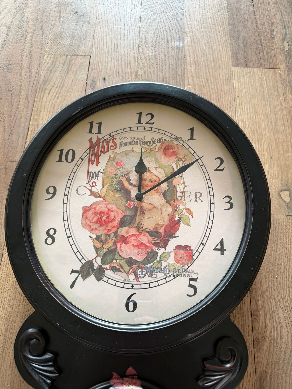 Vintage Inspired Wall clock 19.5”