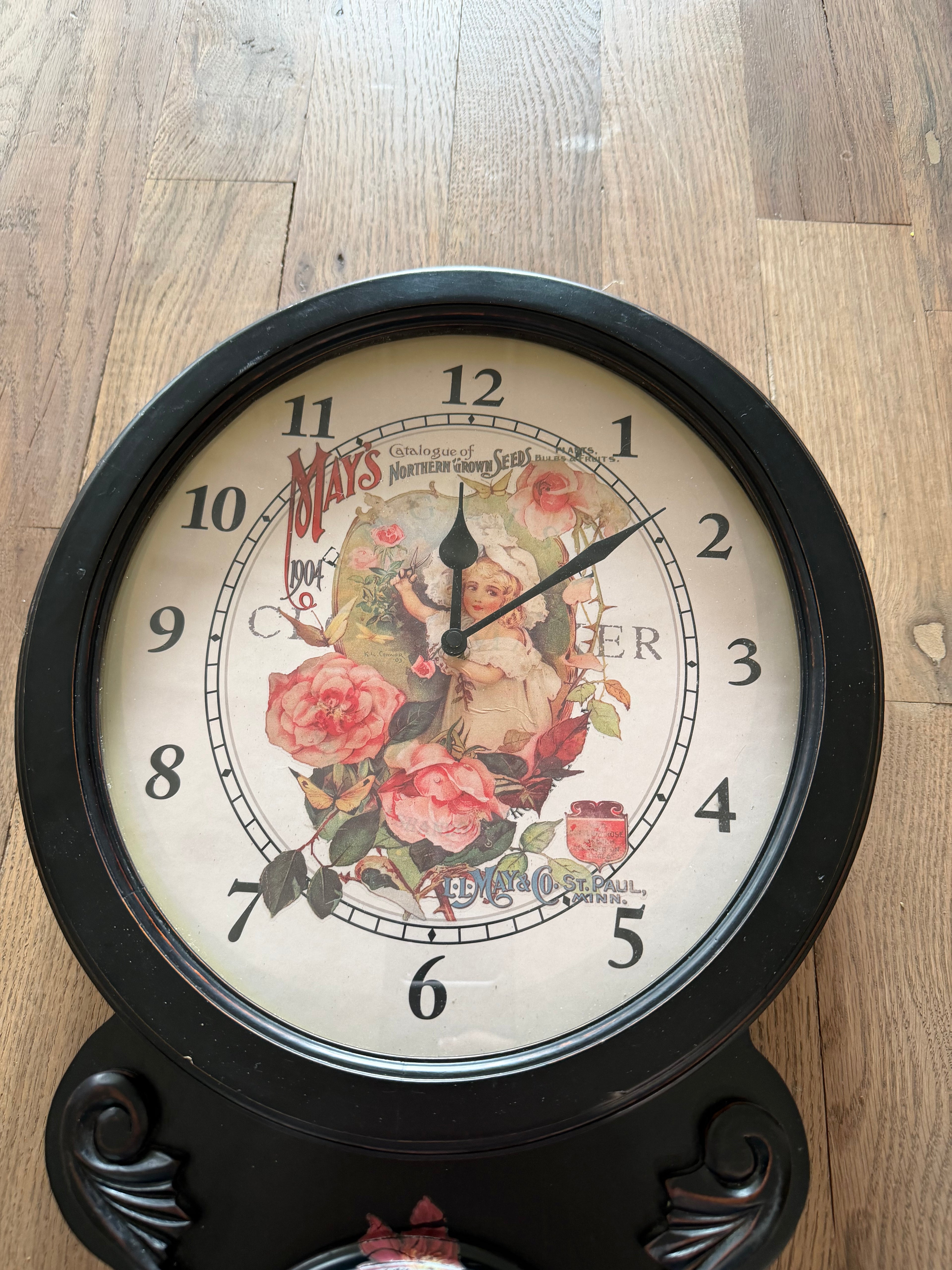 Vintage Inspired Wall clock 19.5”