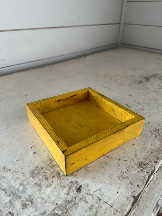 Small yellow wooden box
