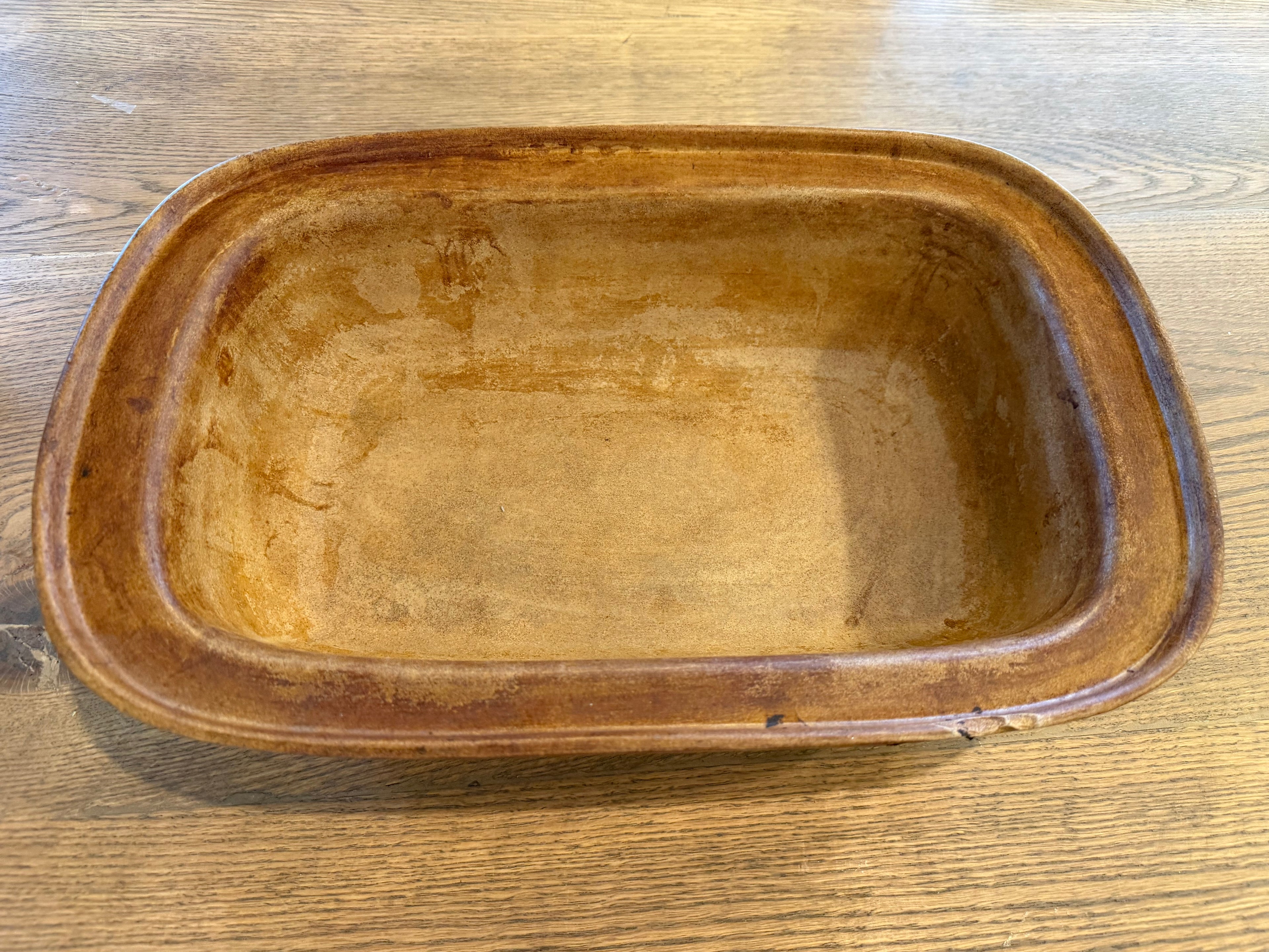 PAMPERED CHEF STONEWARE RECTANGULAR LID / BOWL ROASTER 17"x11" as is see chip