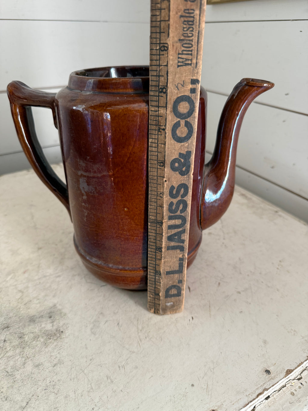 Vintage Brown teapot, no lid - chipped as shown