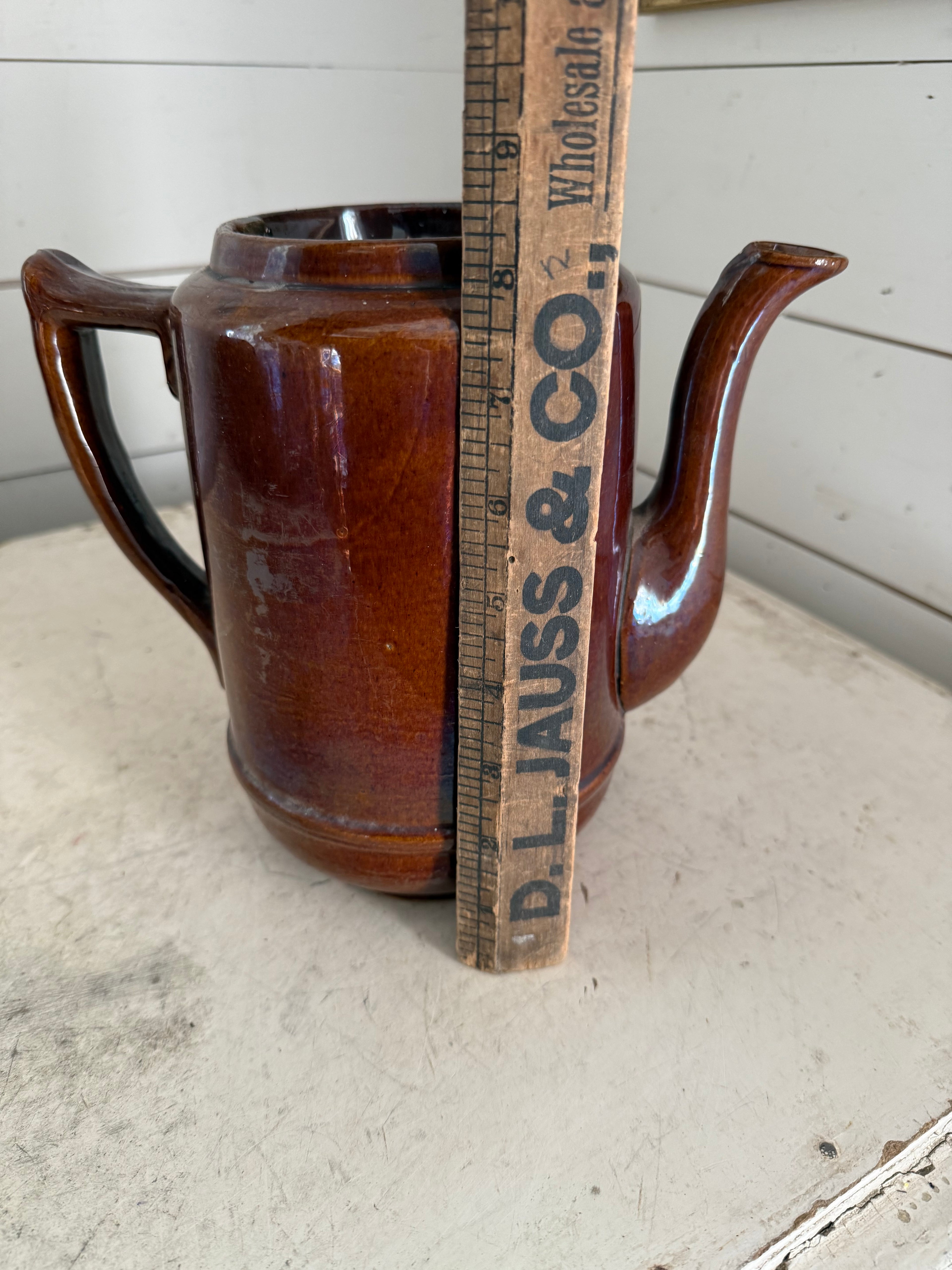 Vintage Brown teapot, no lid - chipped as shown