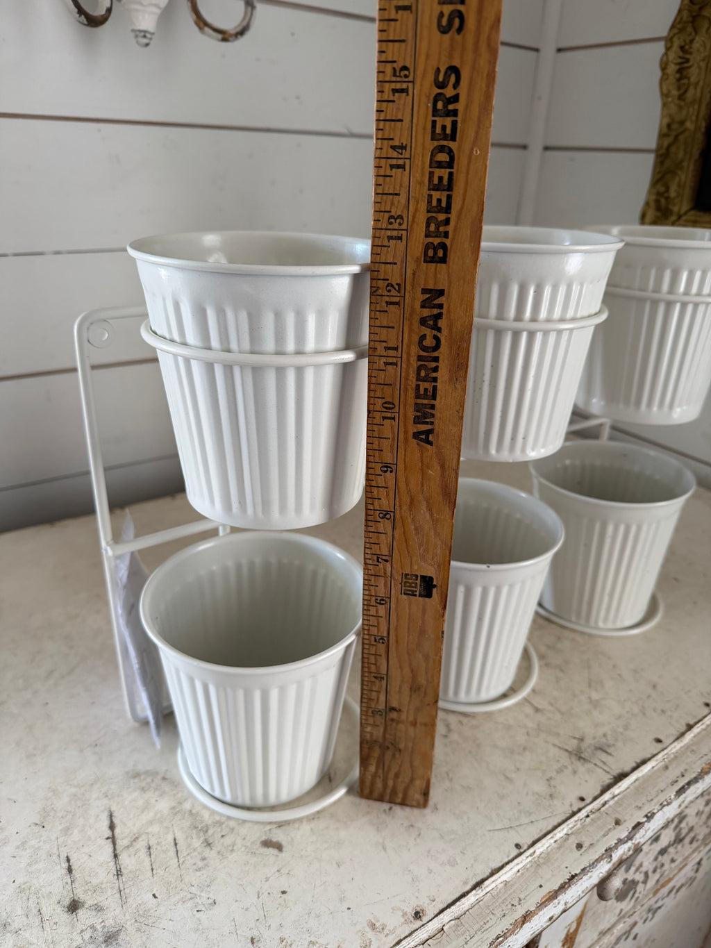 Metal wall hanging pots set