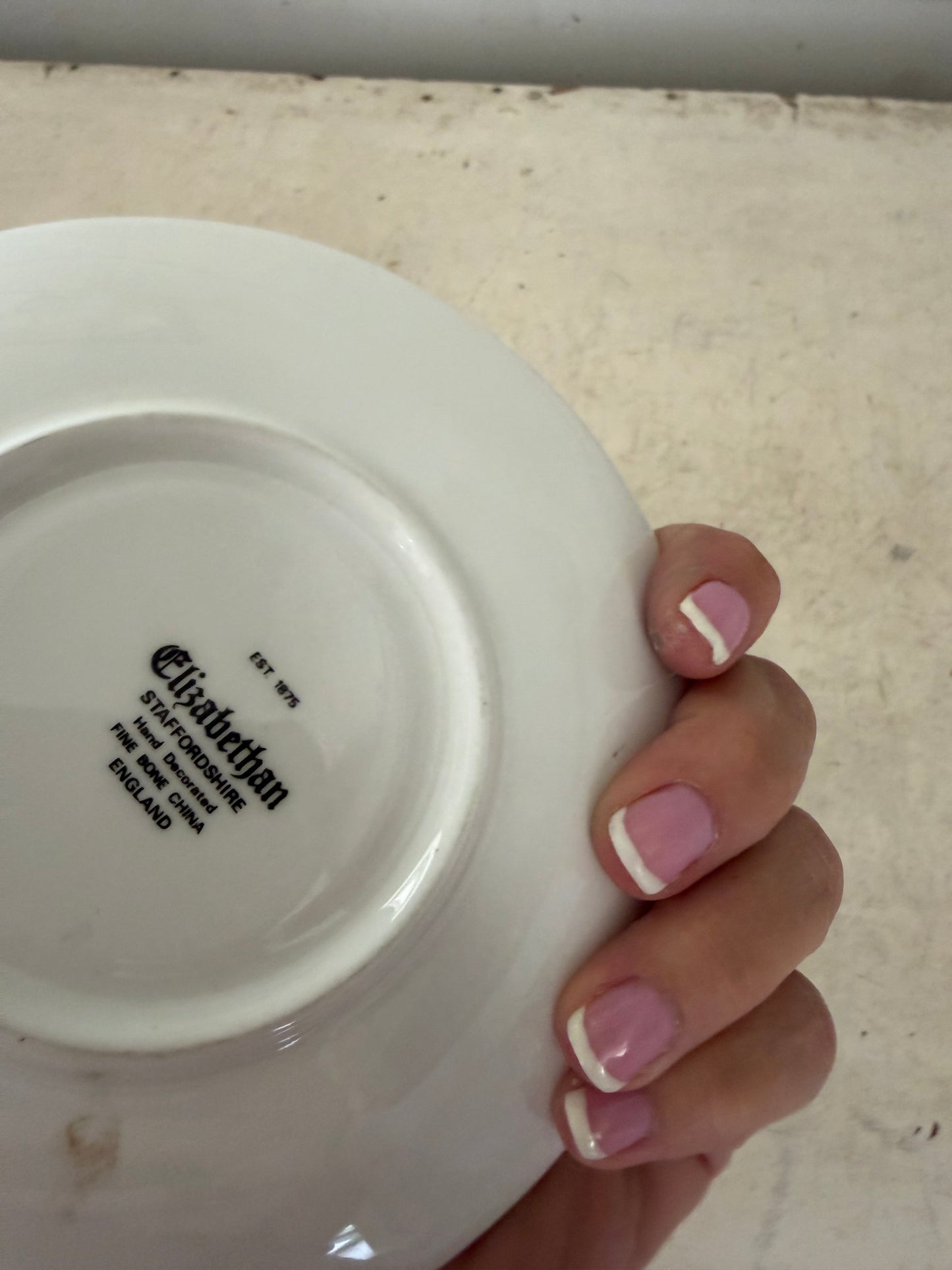 Vintage rose bone, China, saucer