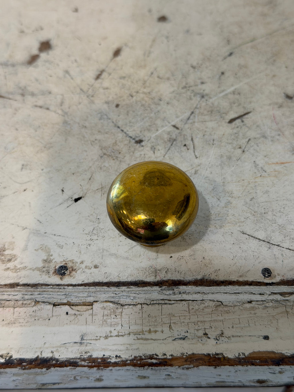 Vintage Brass Knob - SOLD INDIVIDUALLY - no Screws as is patina