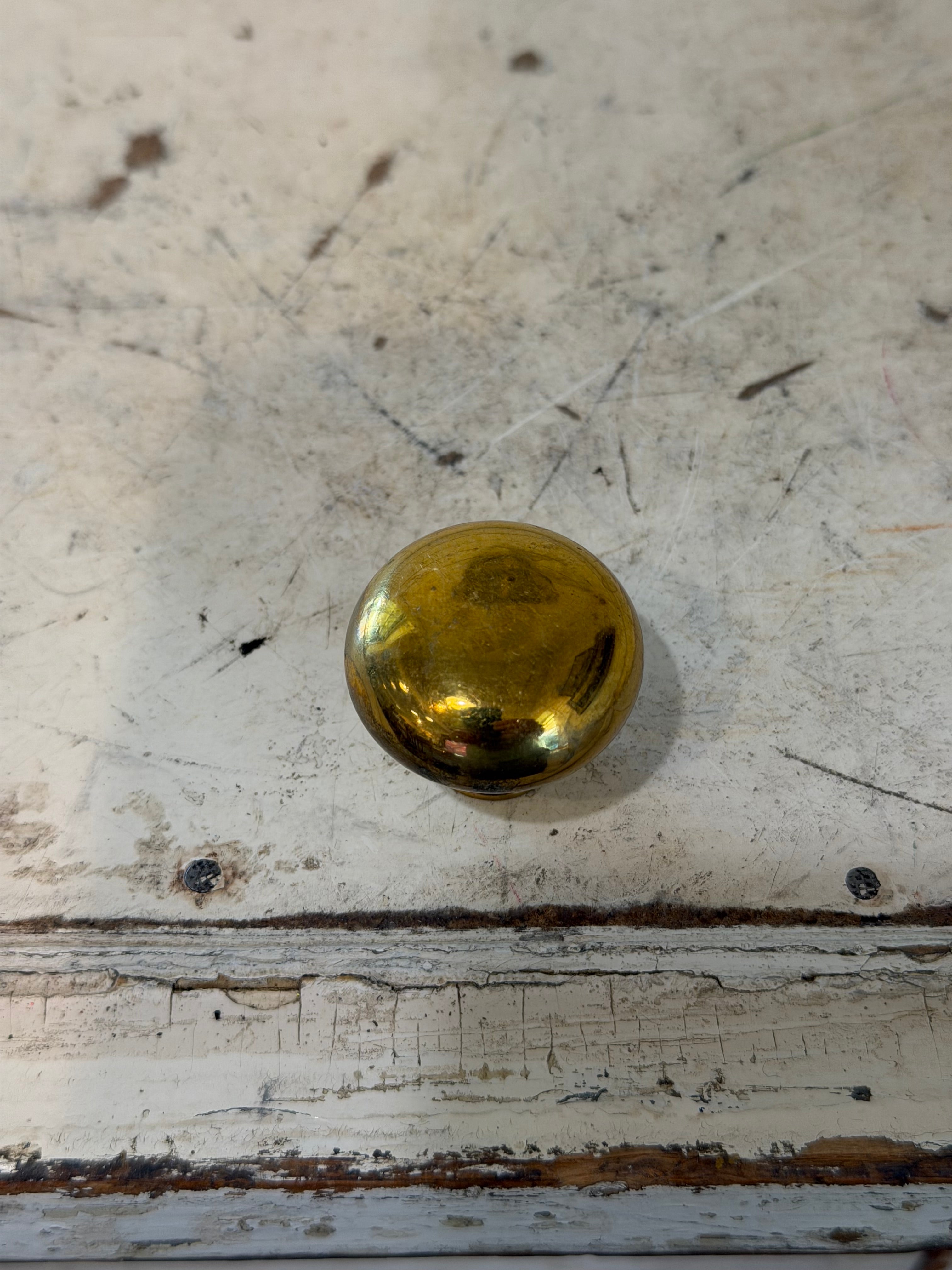 Vintage Brass Knob - SOLD INDIVIDUALLY - no Screws as is patina