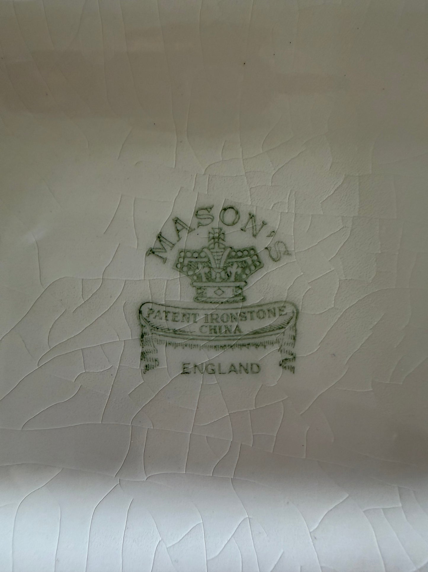 Antique Mason's Patent Ironstone China - Made in England - Missing Lid And Ladle small chip inside lip