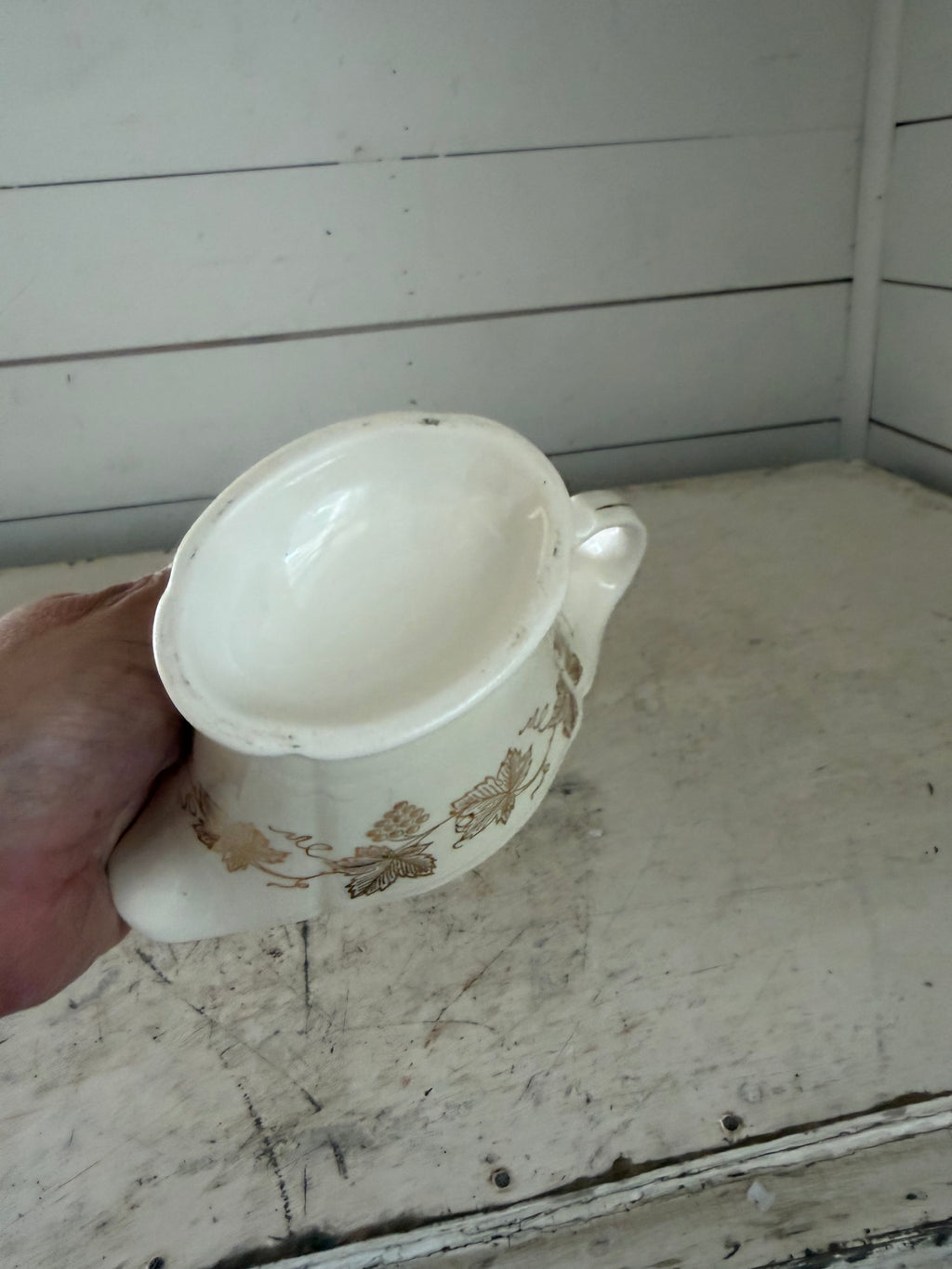 Vintage Creamer with Gold Grape Motif