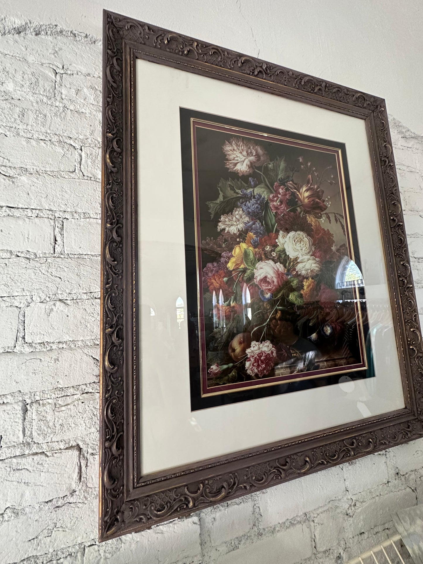 Oversized Floral Print - Hand Painted Frame
