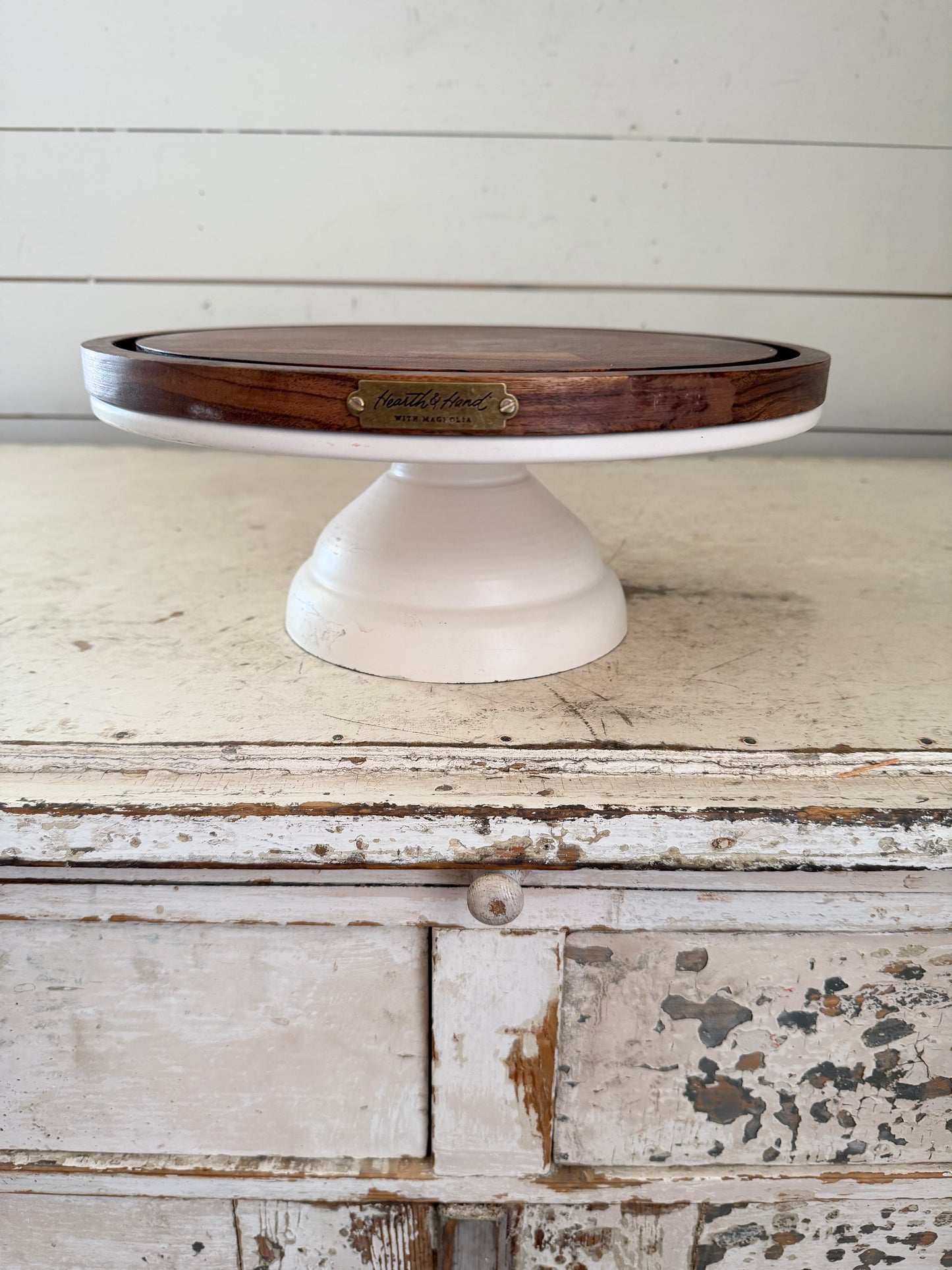 Hearth and Hand wood cake plate