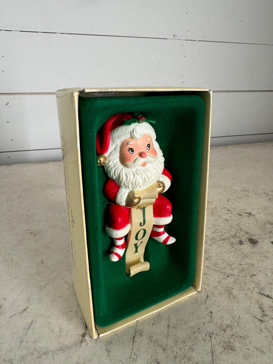 Stocking Hanger, Russ Berrie 4660, Santa Joy, Vintage, Hong Kong